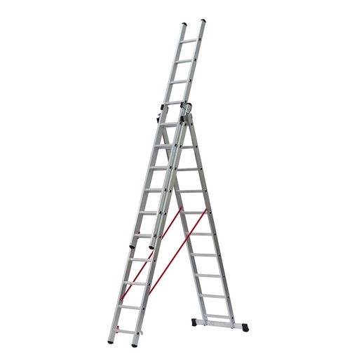 Escalera Profesional Aluminio 3 Tramos Transformable